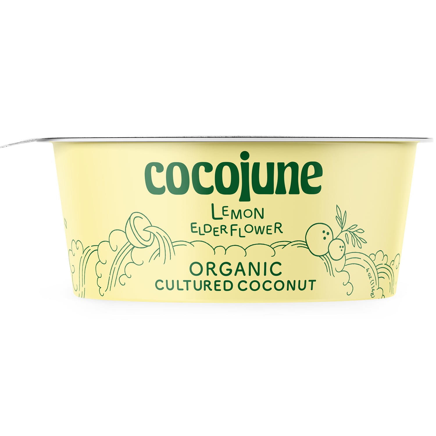 Cocojune Organic Cultured Coconut Yogurt, Lemon Elderflower
