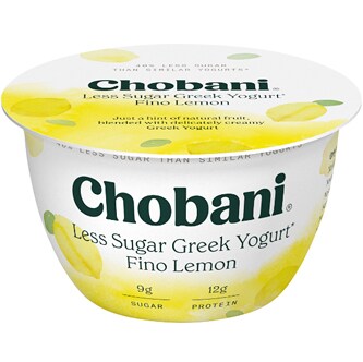 Chobani Less Sugar Greek Yogurt, Fino Lemon