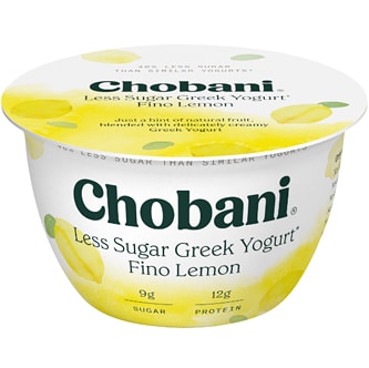 Chobani Less Sugar Greek Yogurt, Fino Lemon