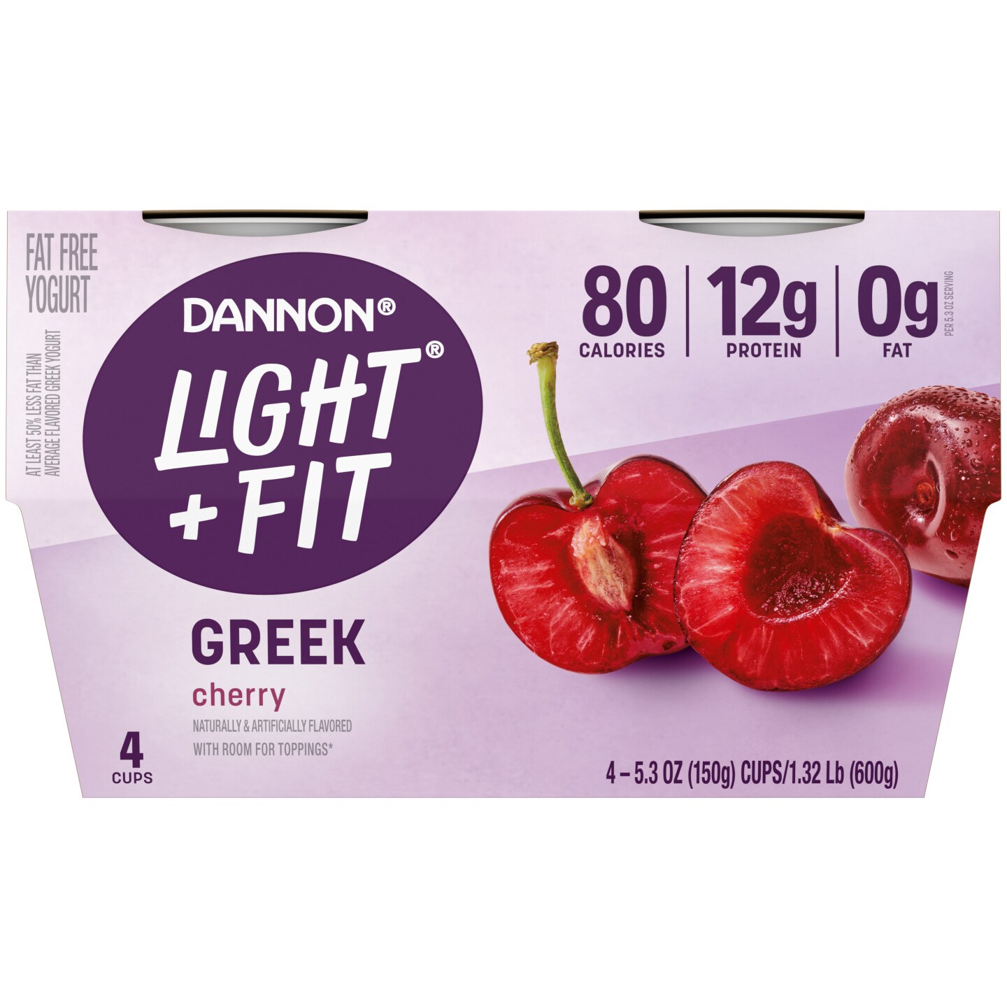 Dannon Light & Fit Fat Free Greek Yogurt, Cherry
