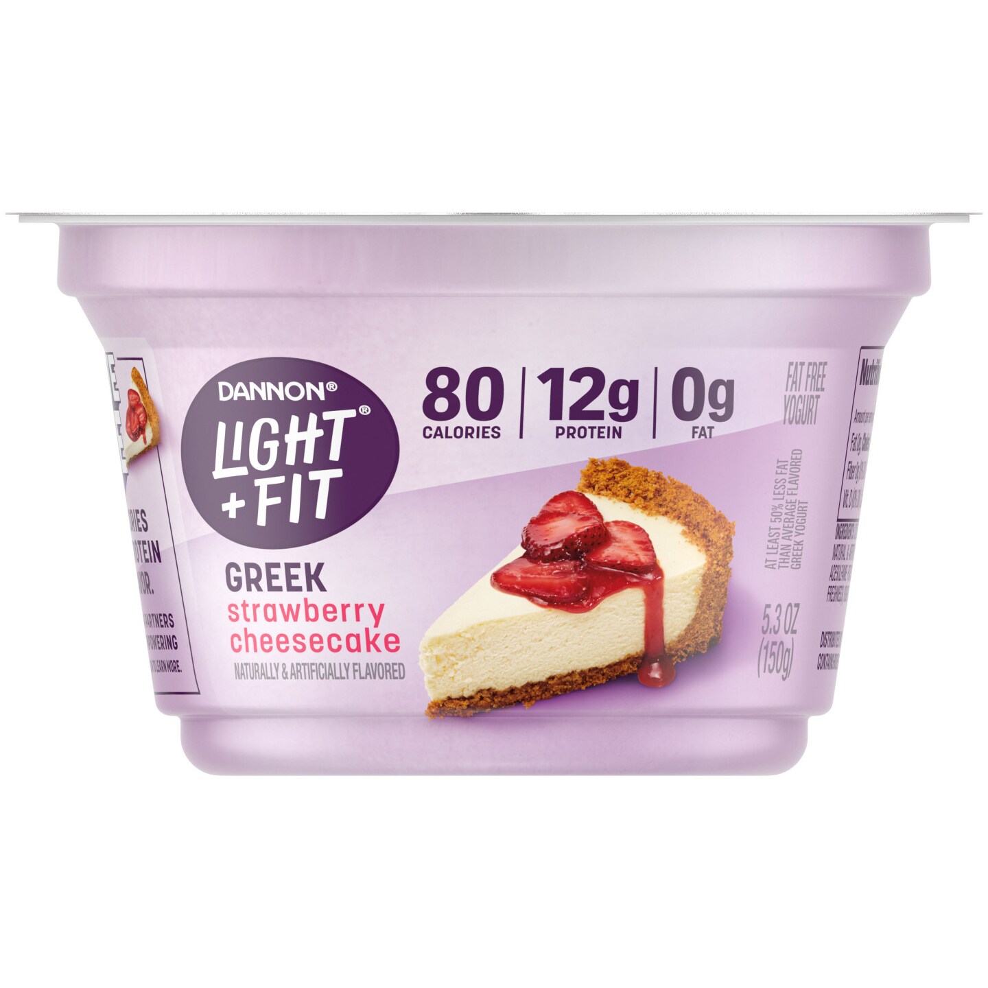 Dannon Light & Fit Fat Free Greek Yogurt, Strawberry Cheesecake