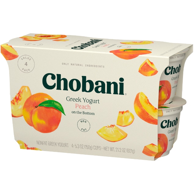 Chobani Non-Fat Greek Yogurt, Peach on the Bottom