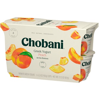 Chobani Non-Fat Greek Yogurt, Peach on the Bottom