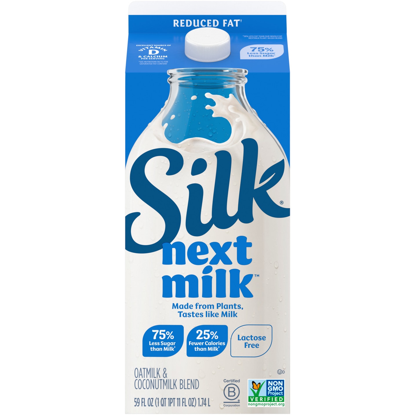 Silk Nextmilk 2% Reduced Fat Plant-Based Milk, Carton