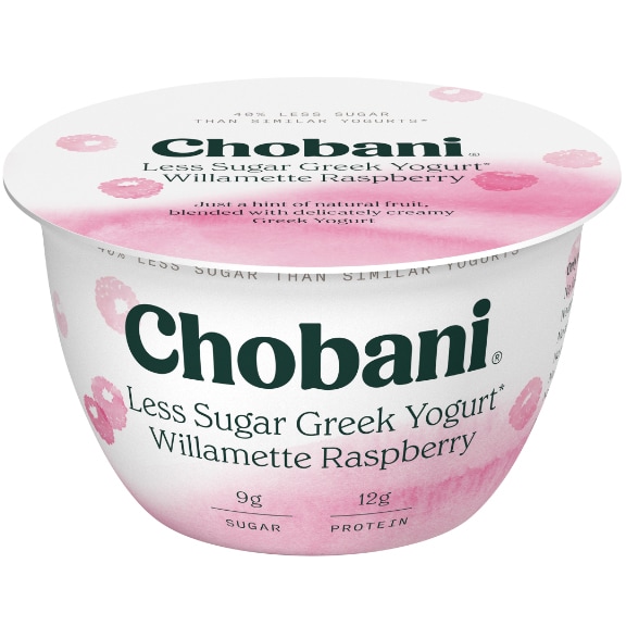 Chobani Less Sugar Greek Yogurt, Willamette Raspberry
