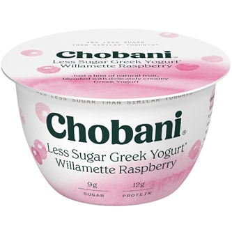 Chobani Less Sugar Greek Yogurt, Willamette Raspberry