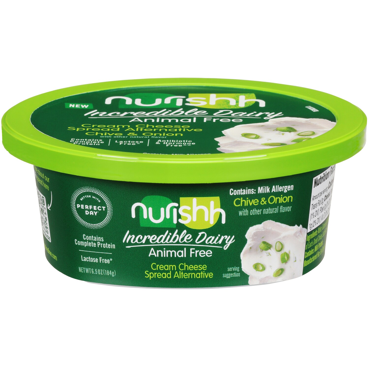 Nurishh Animal Free Cream Cheese Spread Alternative, Chive & Onion