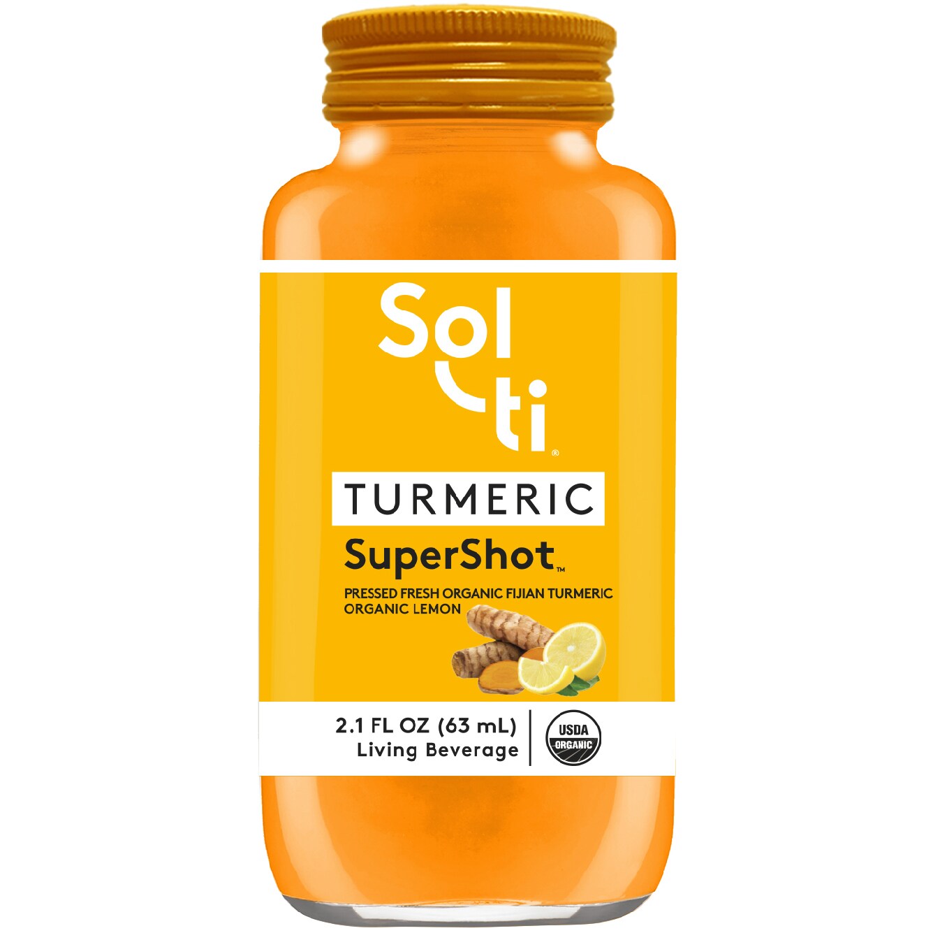 Sol-ti Organic SuperShot, Turmeric, Glass Bottle