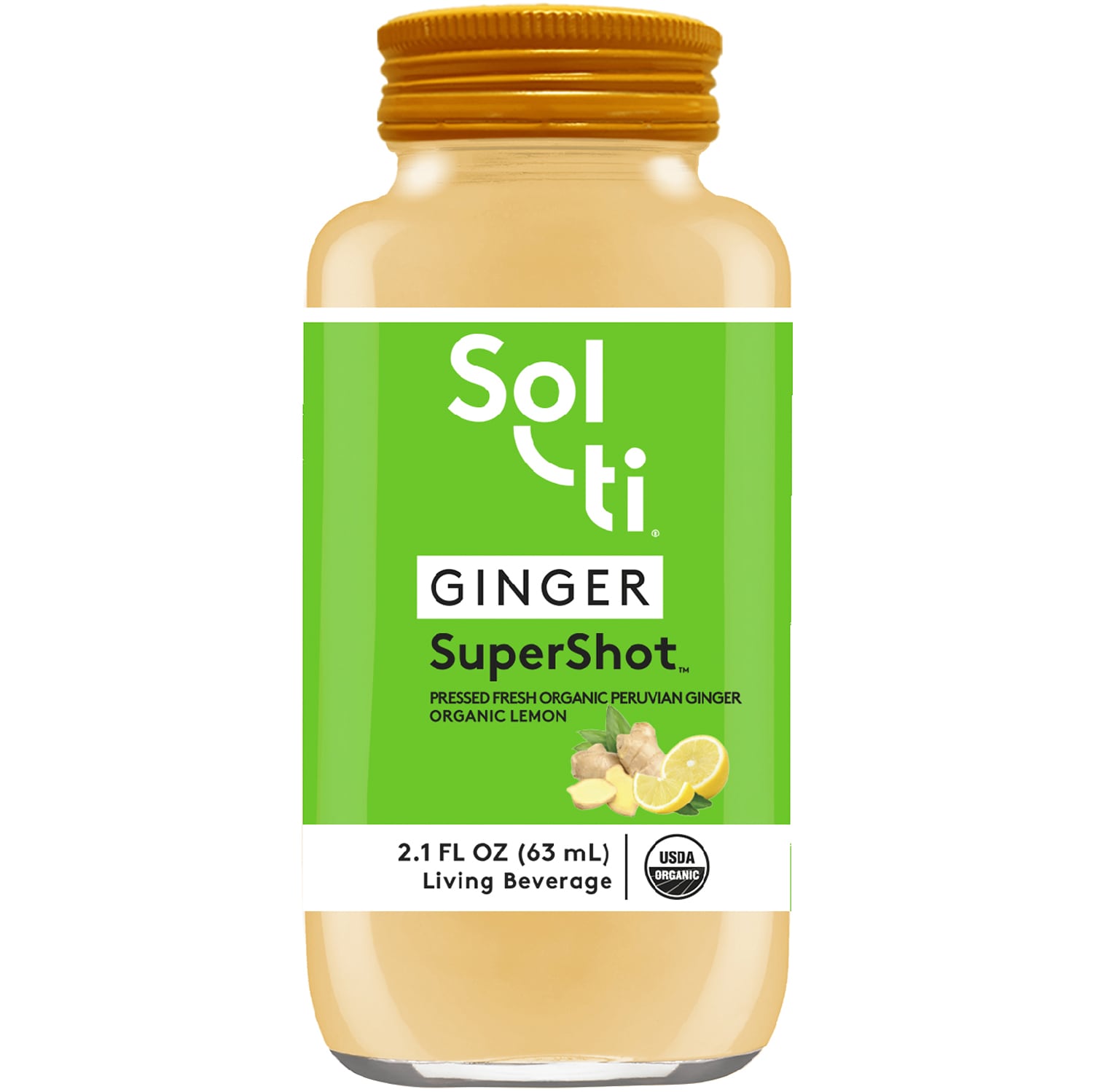 Sol-ti Organic SuperShot, Ginger, Glass Bottle