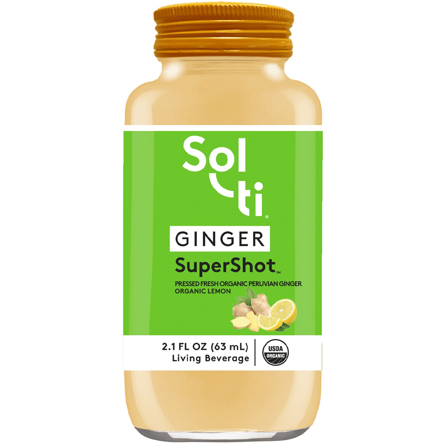 Sol-ti Organic SuperShot, Ginger, Glass Bottle