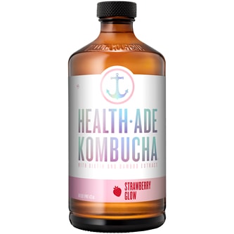 Health-Ade Kombucha, Strawberry Glow, Glass Bottle