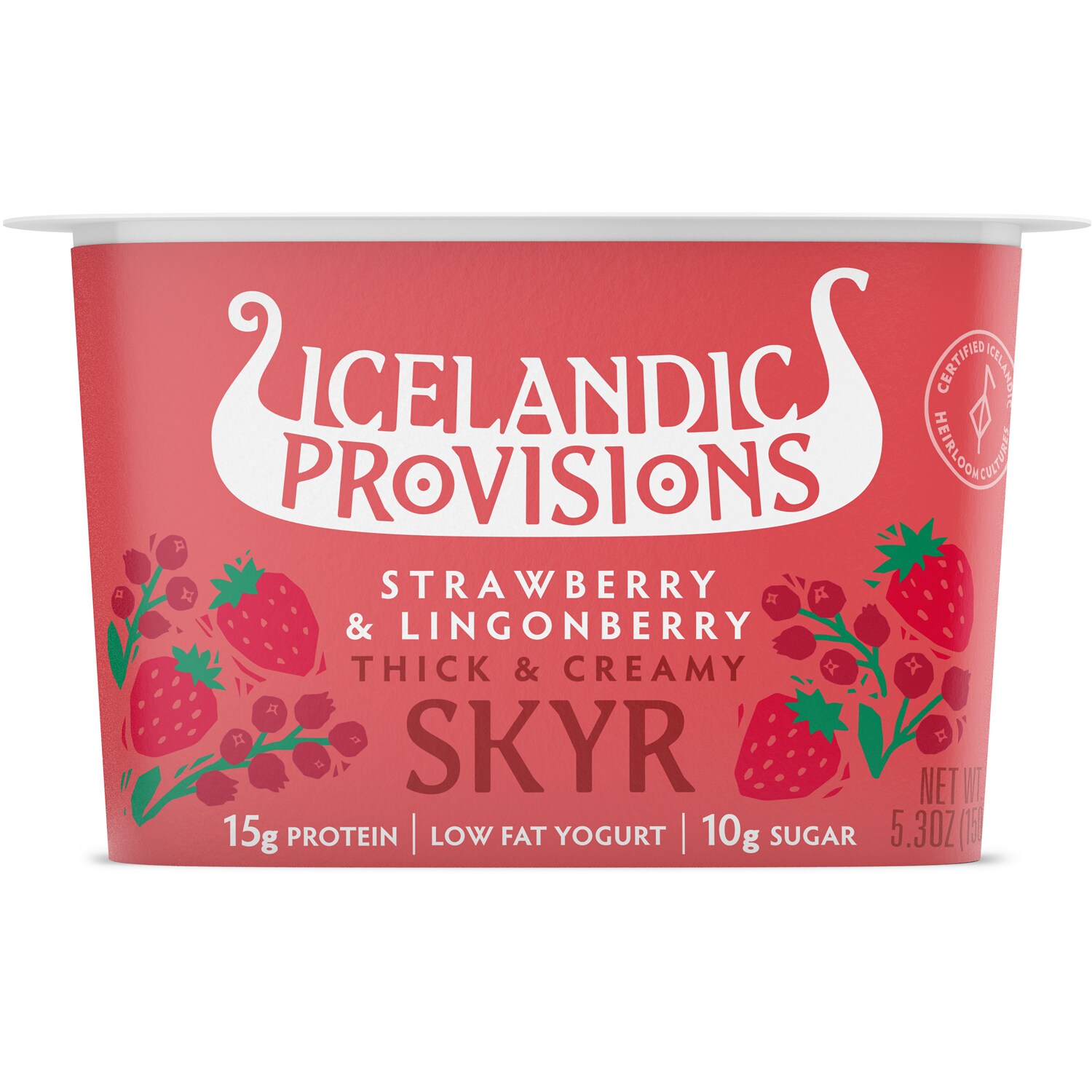 Icelandic Provisions Thick & Creamy Skyr, Strawberry & Lingonberry