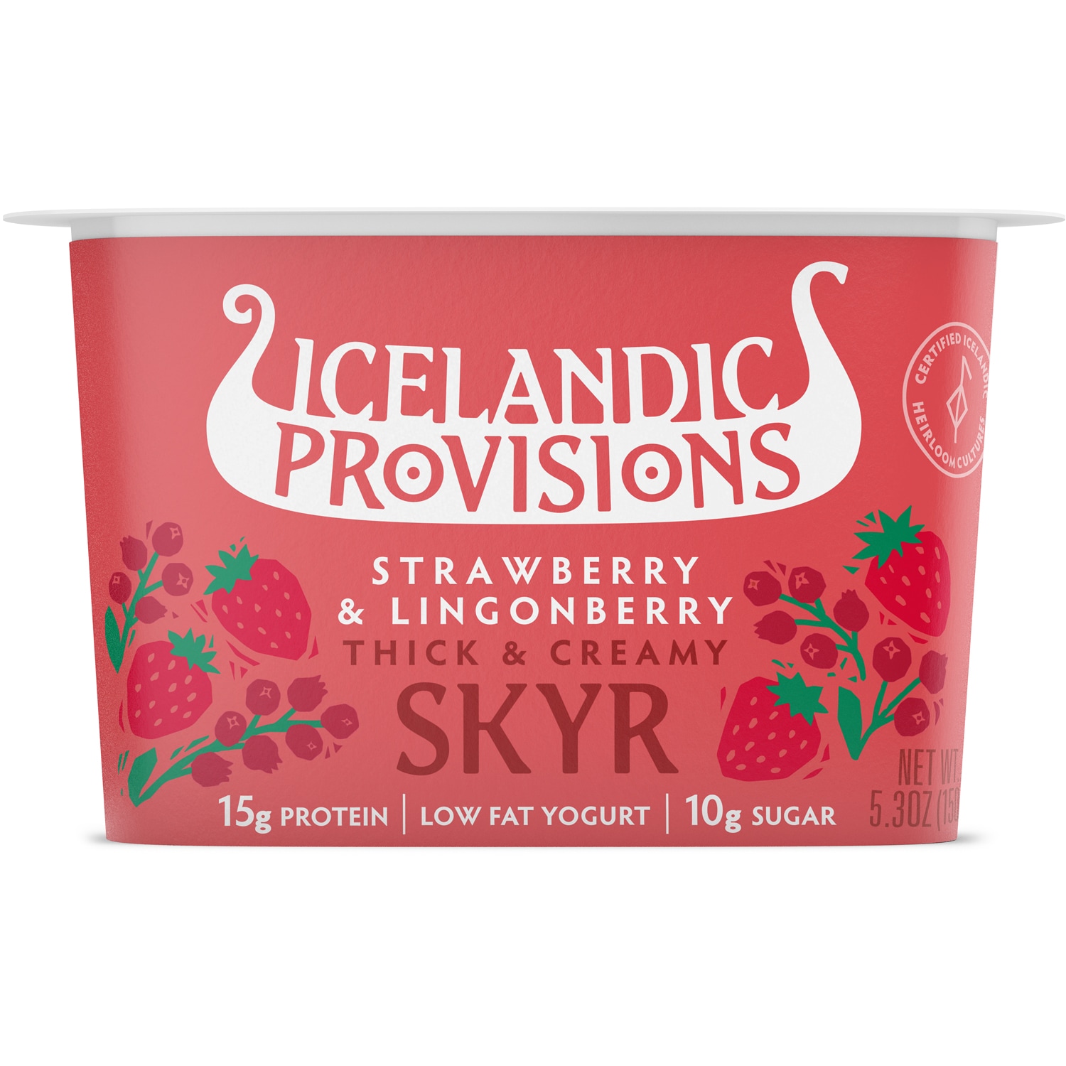 Icelandic Provisions Thick & Creamy Skyr, Strawberry & Lingonberry