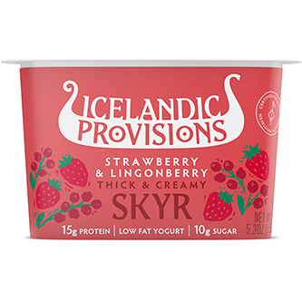 Icelandic Provisions Thick & Creamy Skyr, Strawberry & Lingonberry