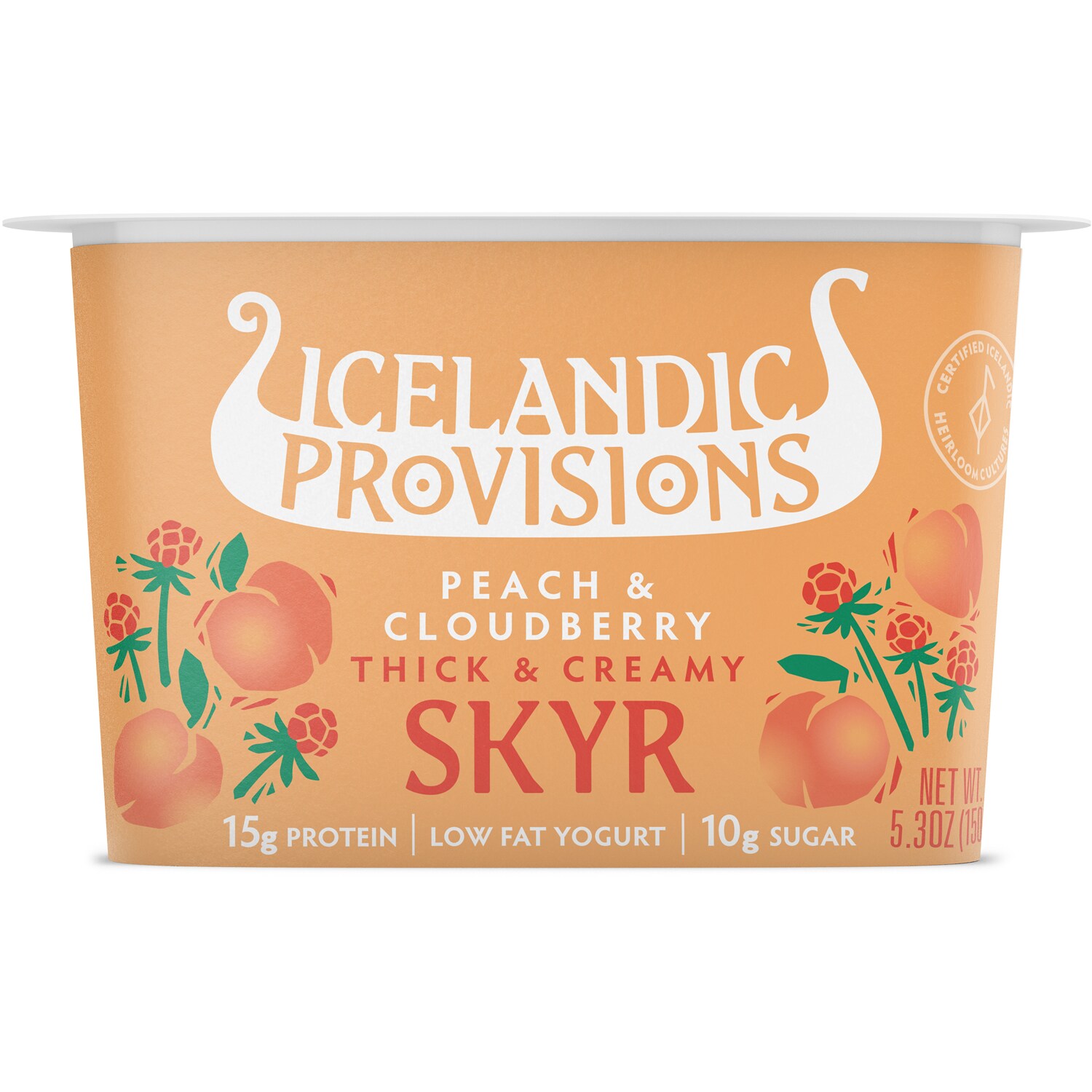 Icelandic Provisions Thick & Creamy Skyr, Peach & Cloudberry