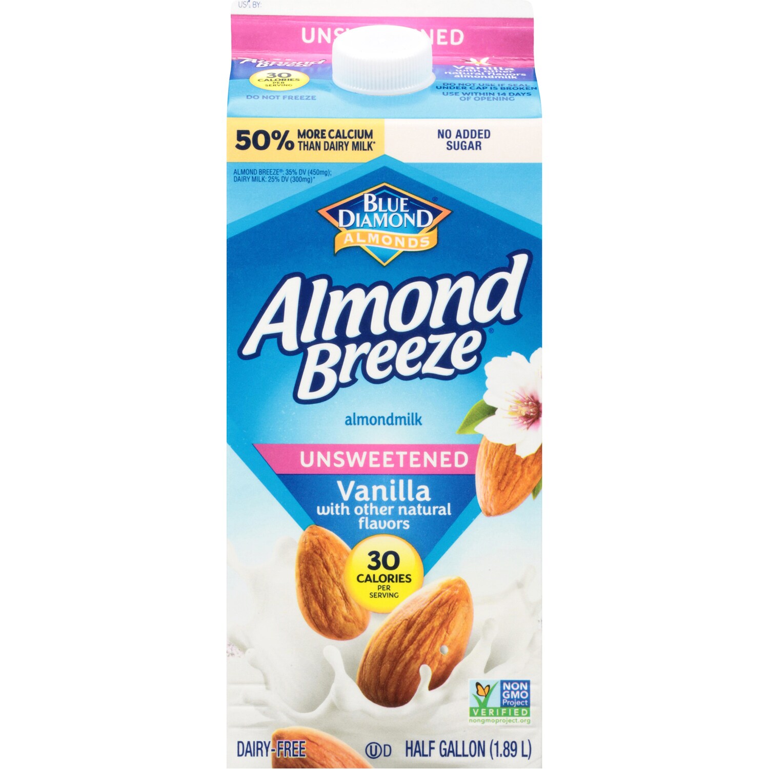 Blue Diamond Almond Breeze Almond Milk, Unsweetened Vanilla, Carton