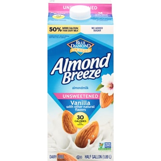Blue Diamond Almond Breeze Almond Milk, Unsweetened Vanilla, Carton