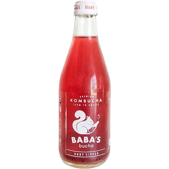 Baba's Bucha Organic Kombucha, Ruby Sipper, Glass Bottle