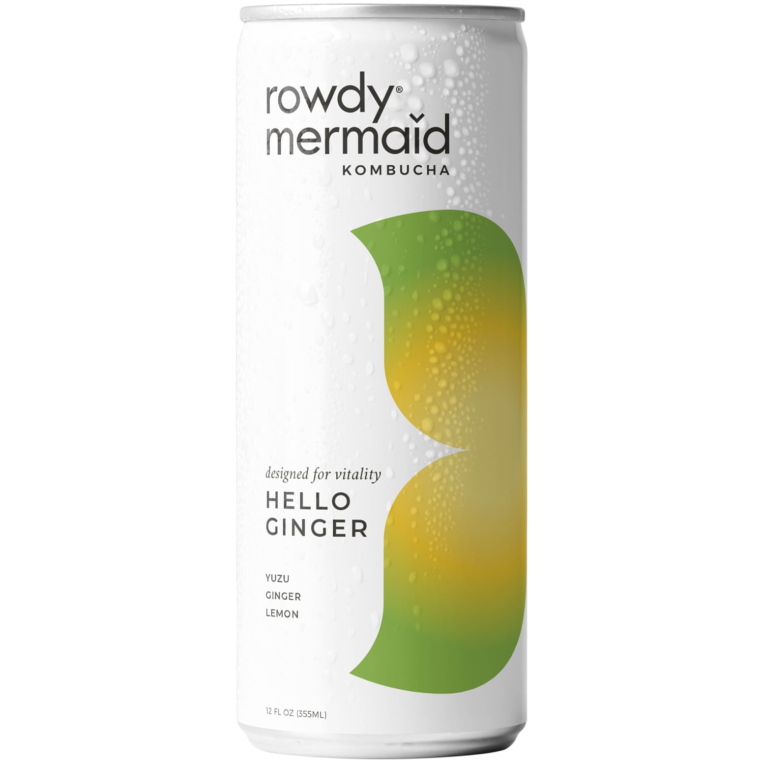 Rowdy Mermaid Organic Kombucha, Hello Ginger, Can