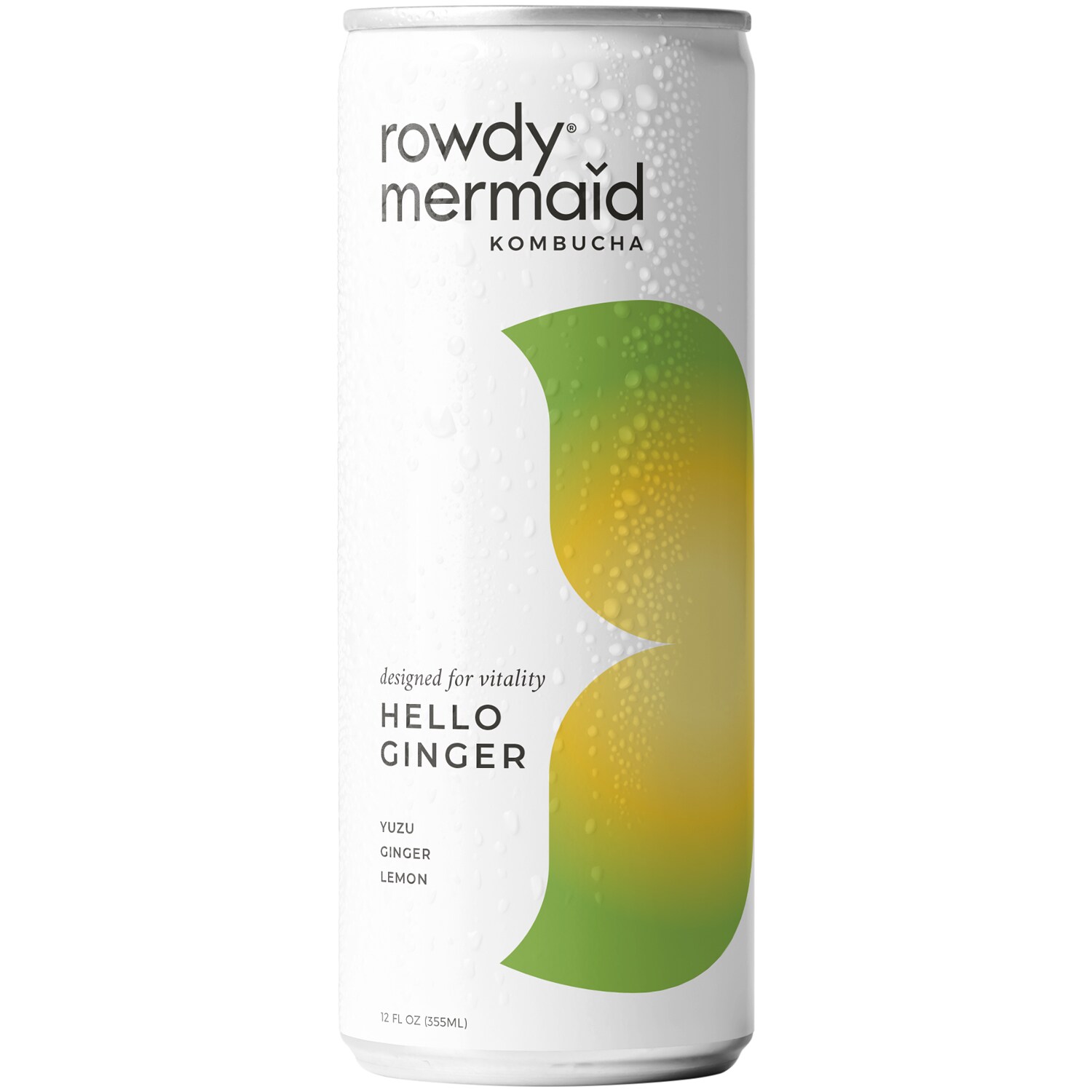 Rowdy Mermaid Organic Kombucha, Hello Ginger, Can