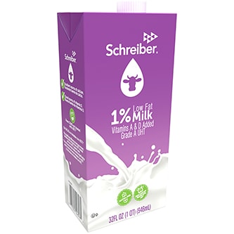 Schreiber 1% Low Fat Milk, Carton 