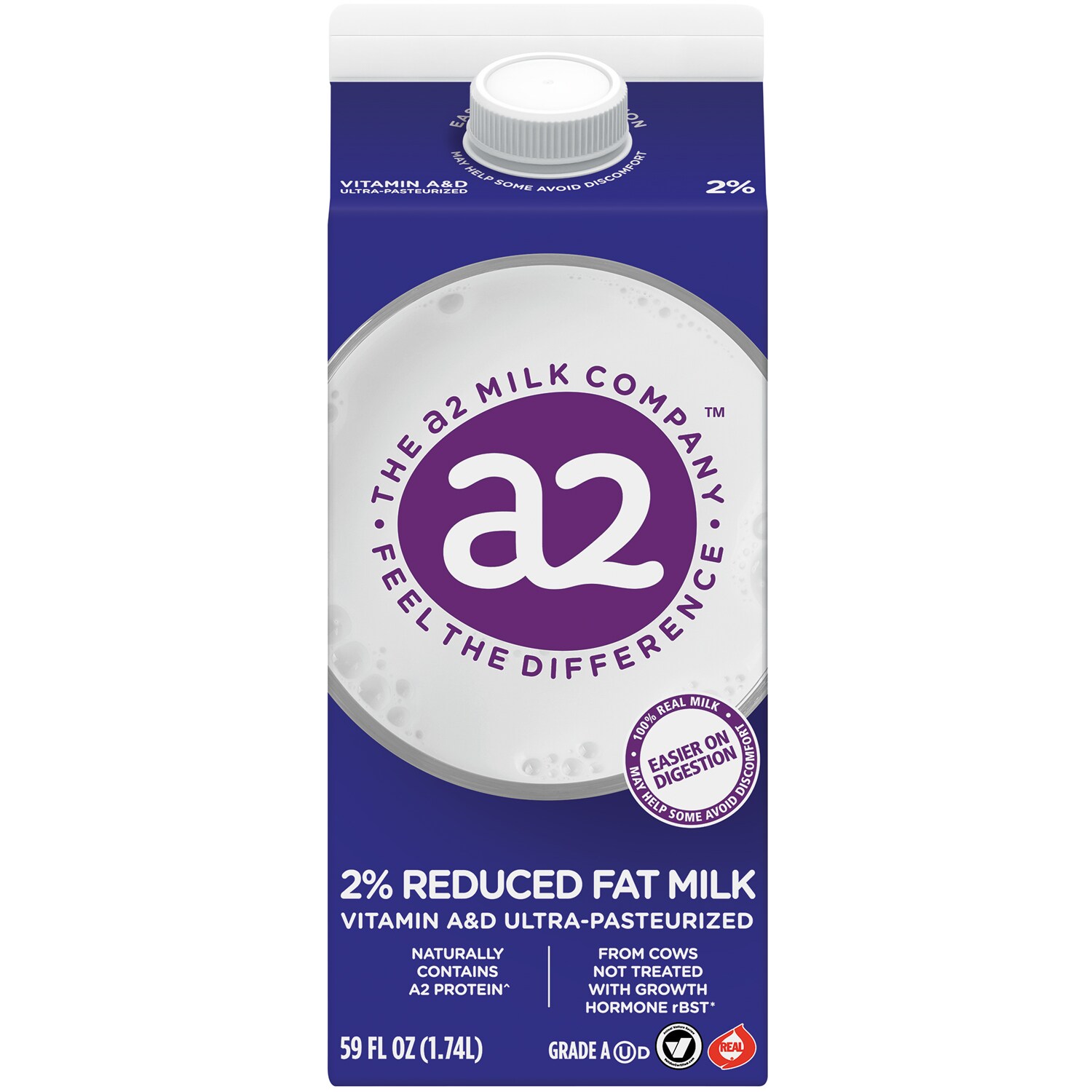 a2 Milk 2% Reduced Fat Milk, Carton