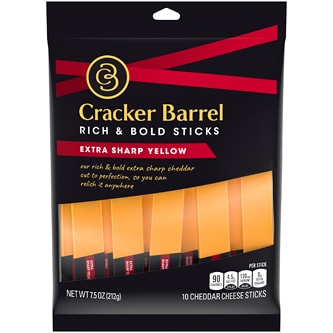 Cracker Barrel Rich & Bold Sticks, Extra Sharp Yellow