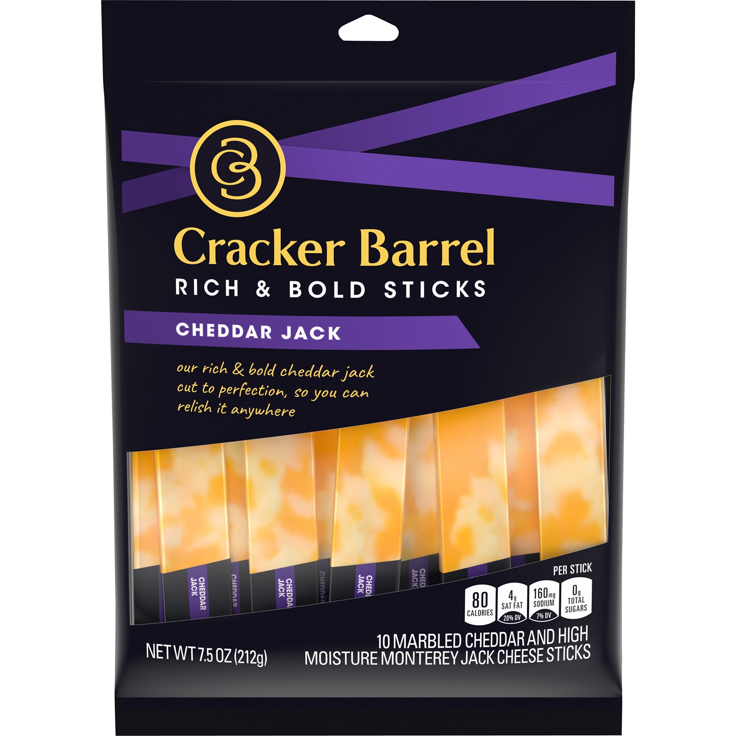 Cracker Barrel Rich & Bold Sticks, Cheddar Jack