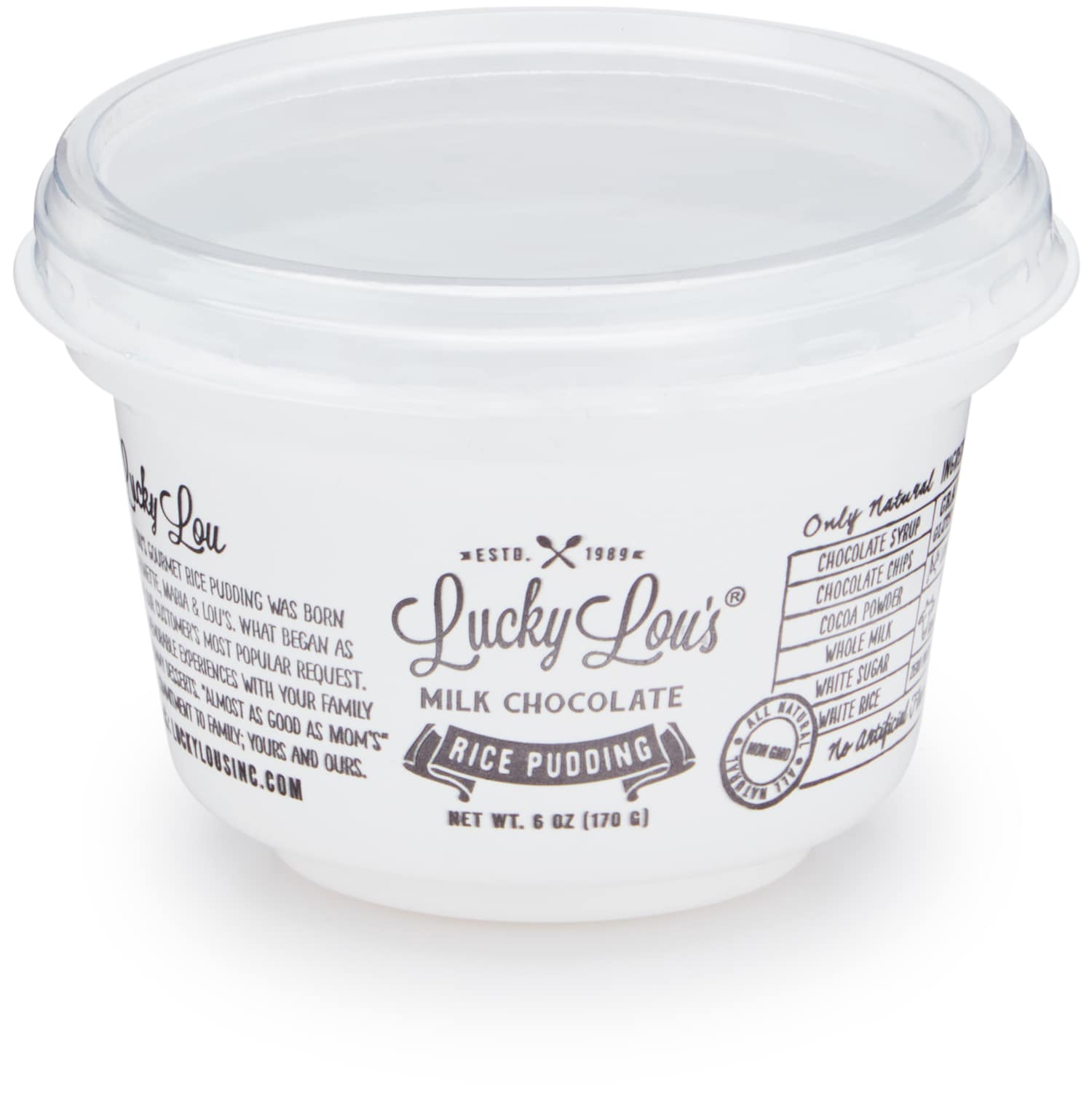 Lucky Lou's Gourmet Rice Pudding, Milk Chocolate