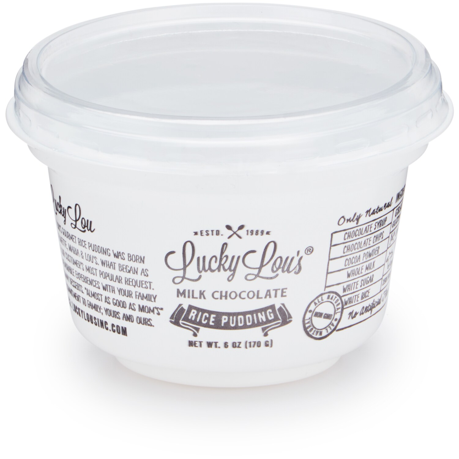Lucky Lou's Gourmet Rice Pudding, Milk Chocolate