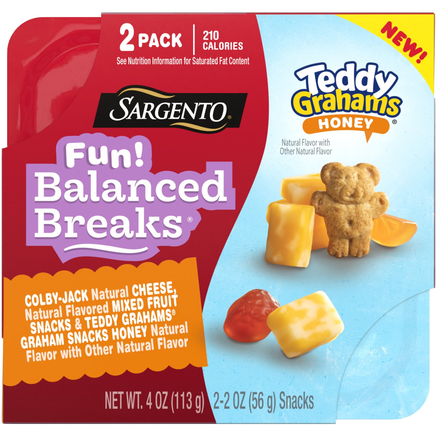 Sargento Fun! Balanced Breaks, Colby-Jack Cheese, Mixed Fruit Snacks & Teddy Grahams Graham Snacks Honey