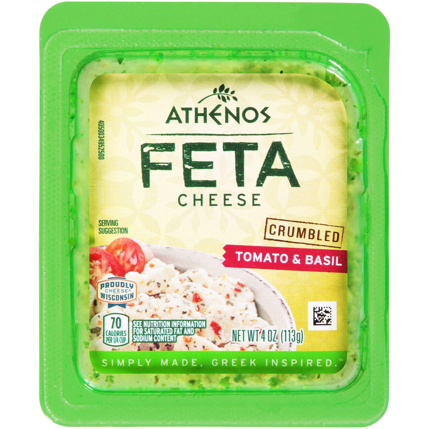 Athenos Crumbled Feta Cheese, Tomato & Basil