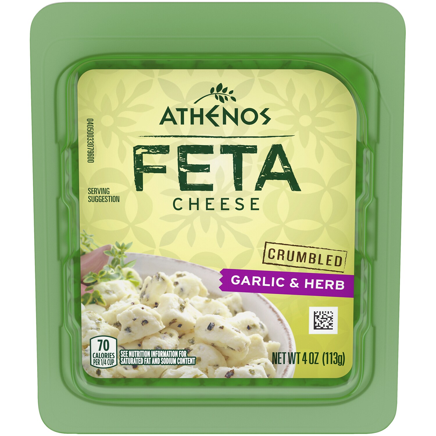 Athenos Crumbled Feta Cheese, Garlic & Herb