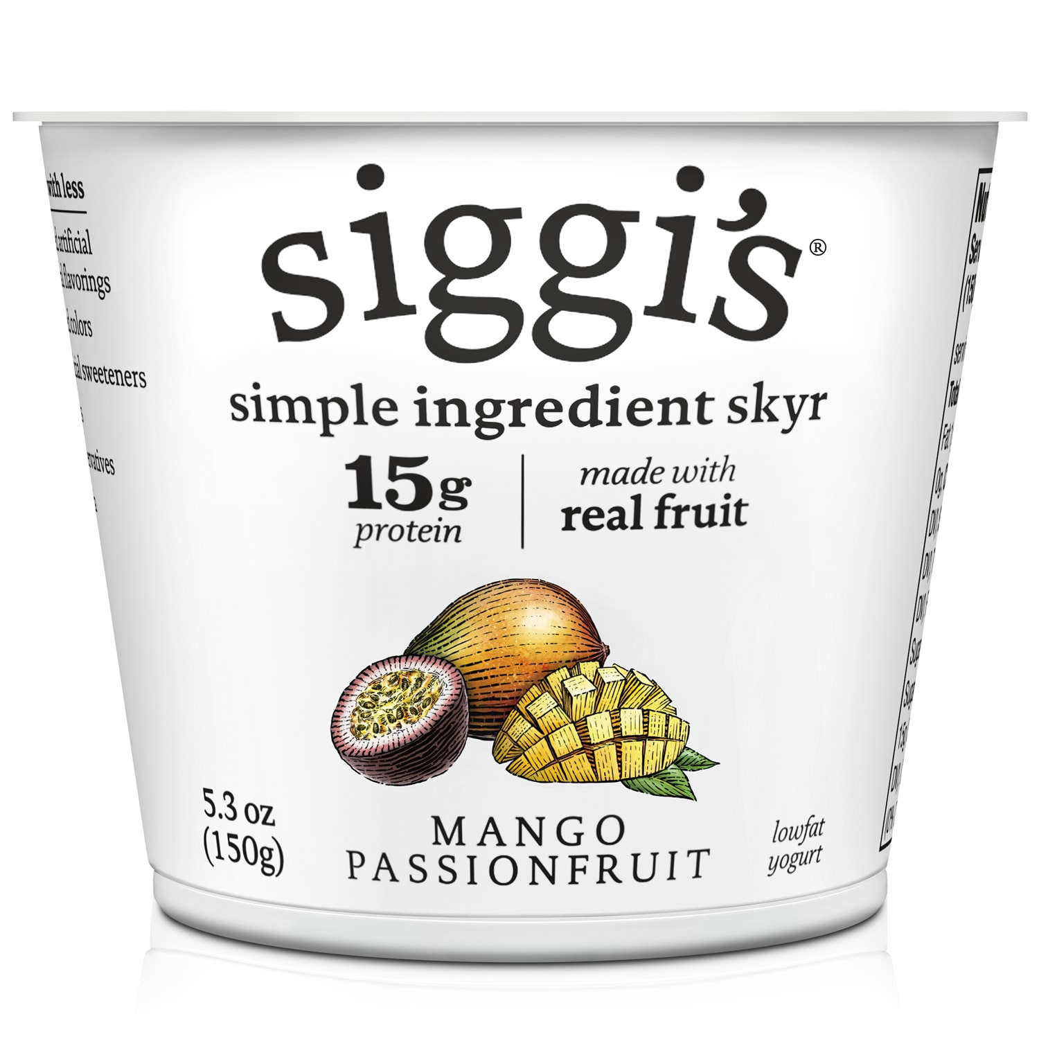 Siggi's Skyr Simple Ingredient Icelandic-Style Strained Low-Fat Yogurt, Mango Passion Fruit