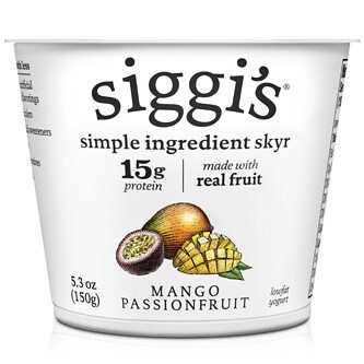 Siggi's Skyr Simple Ingredient Icelandic-Style Strained Low-Fat Yogurt, Mango Passion Fruit