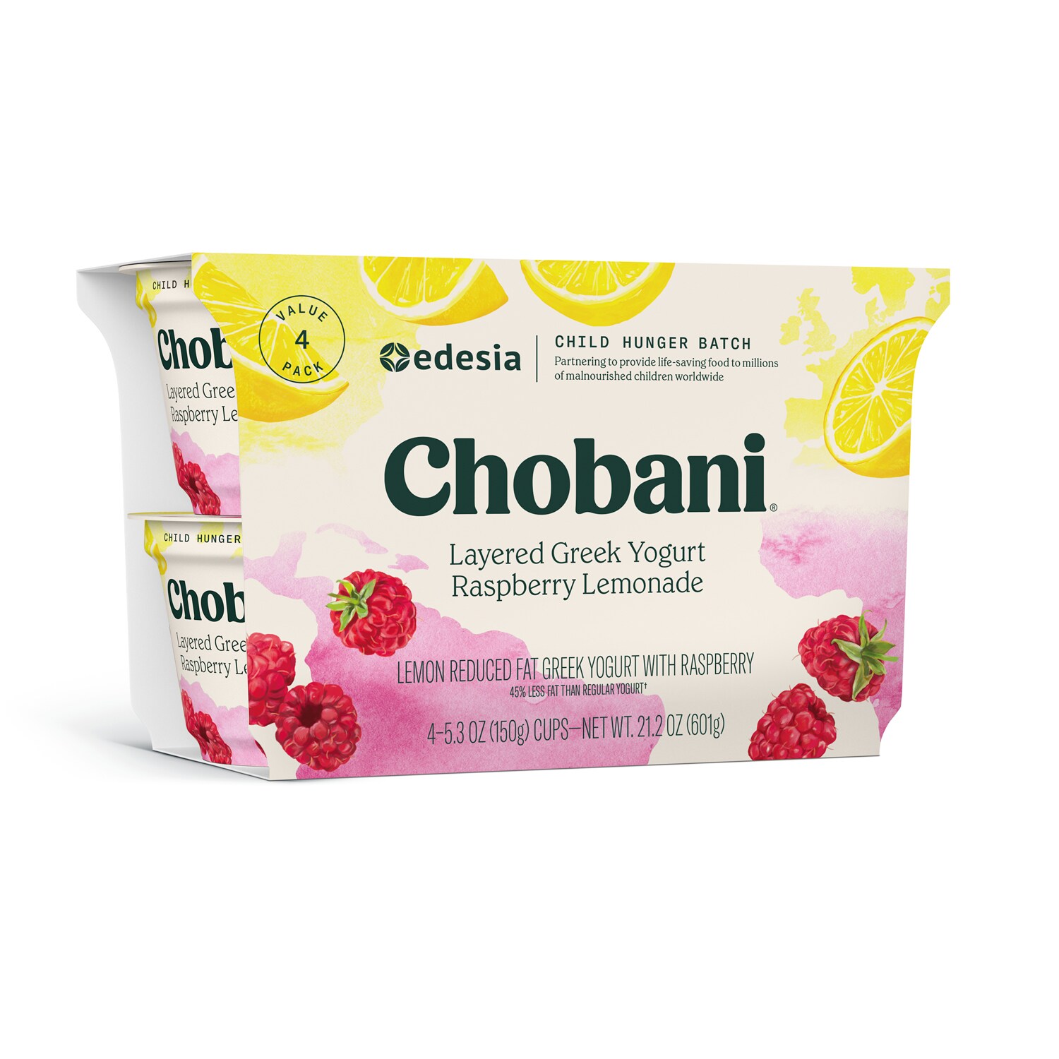 Chobani Layered Greek Yogurt, Raspberry Lemonade 4ct FreshDirect