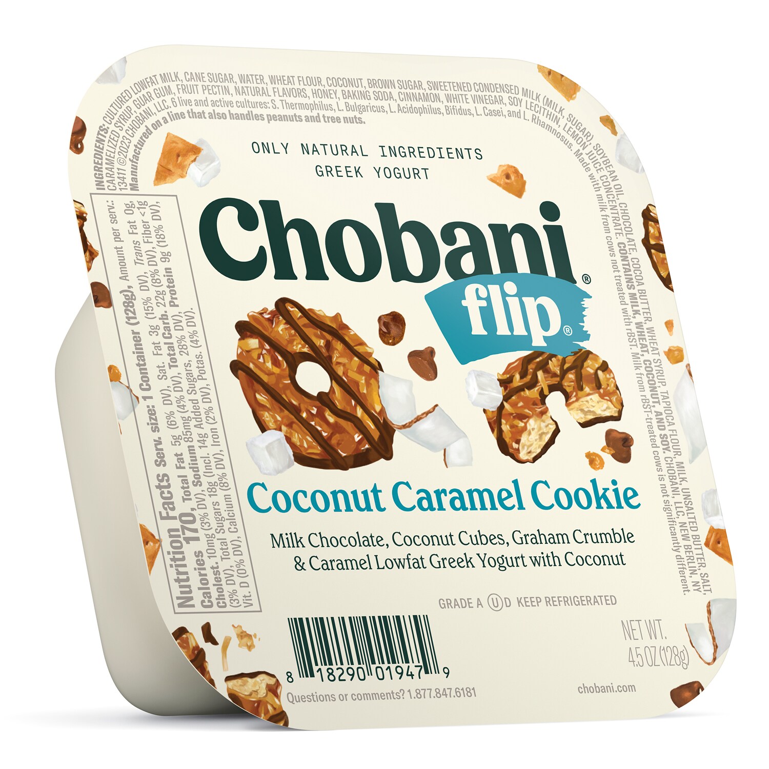 Chobani Flip Low-Fat Greek Yogurt, Coconut Caramel Cookie