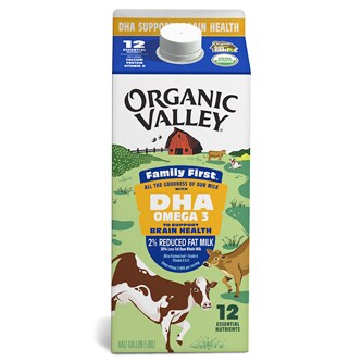 Organic Valley Family First 2% Reduced Fat Milk with DHA Omega-3, Carton
