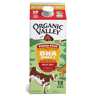 Organic Valley Family First Whole Milk with DHA Omega-3, Carton