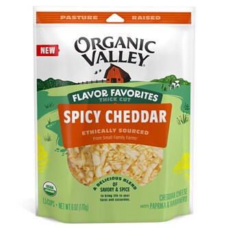 Organic Valley Thick Cut Shredded Spicy Cheddar Cheese