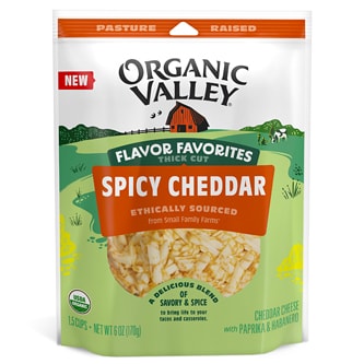 Organic Valley Thick Cut Shredded Spicy Cheddar Cheese