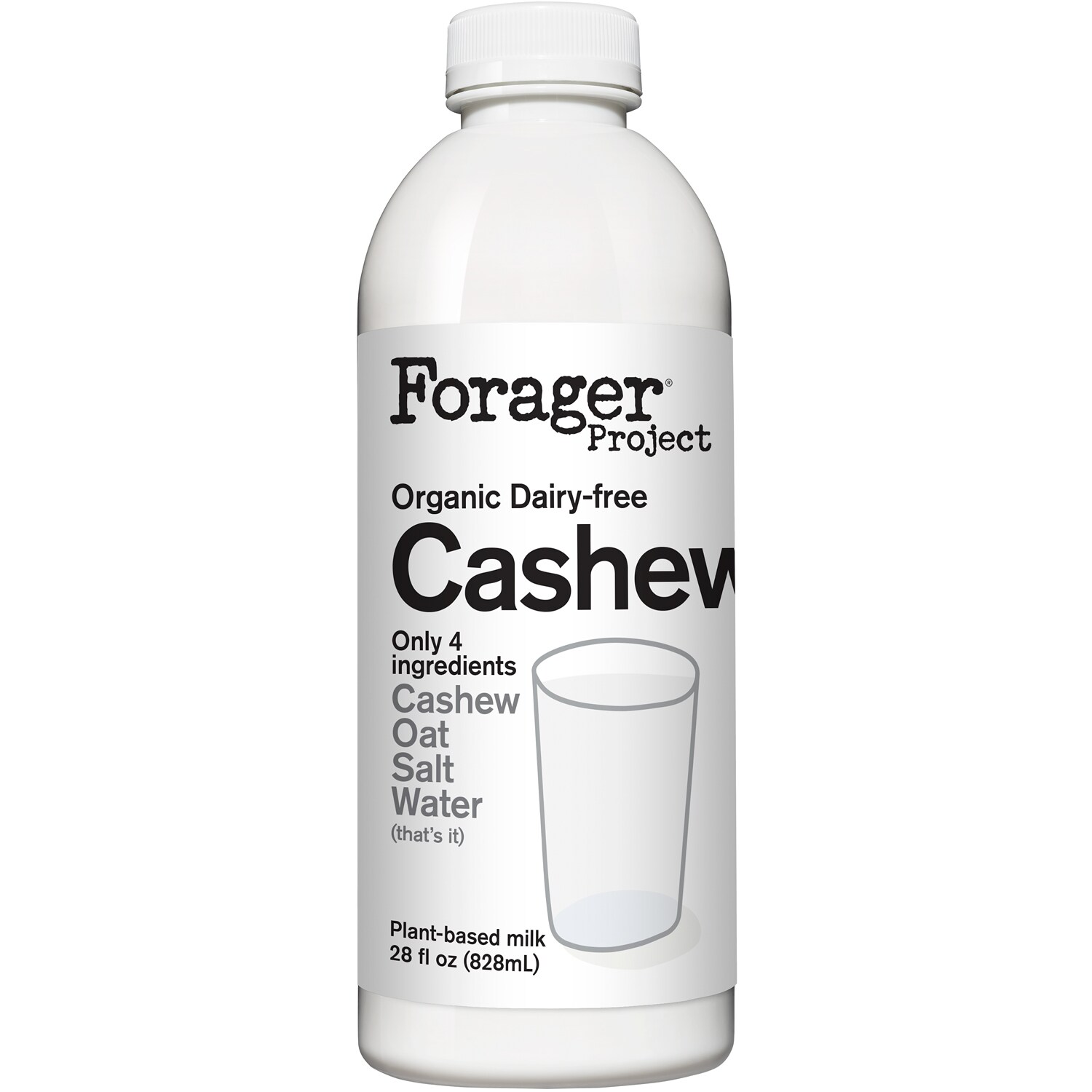 Forager Organic Dairy-Free Cashewmilk, Unsweetened, Plastic Bottle