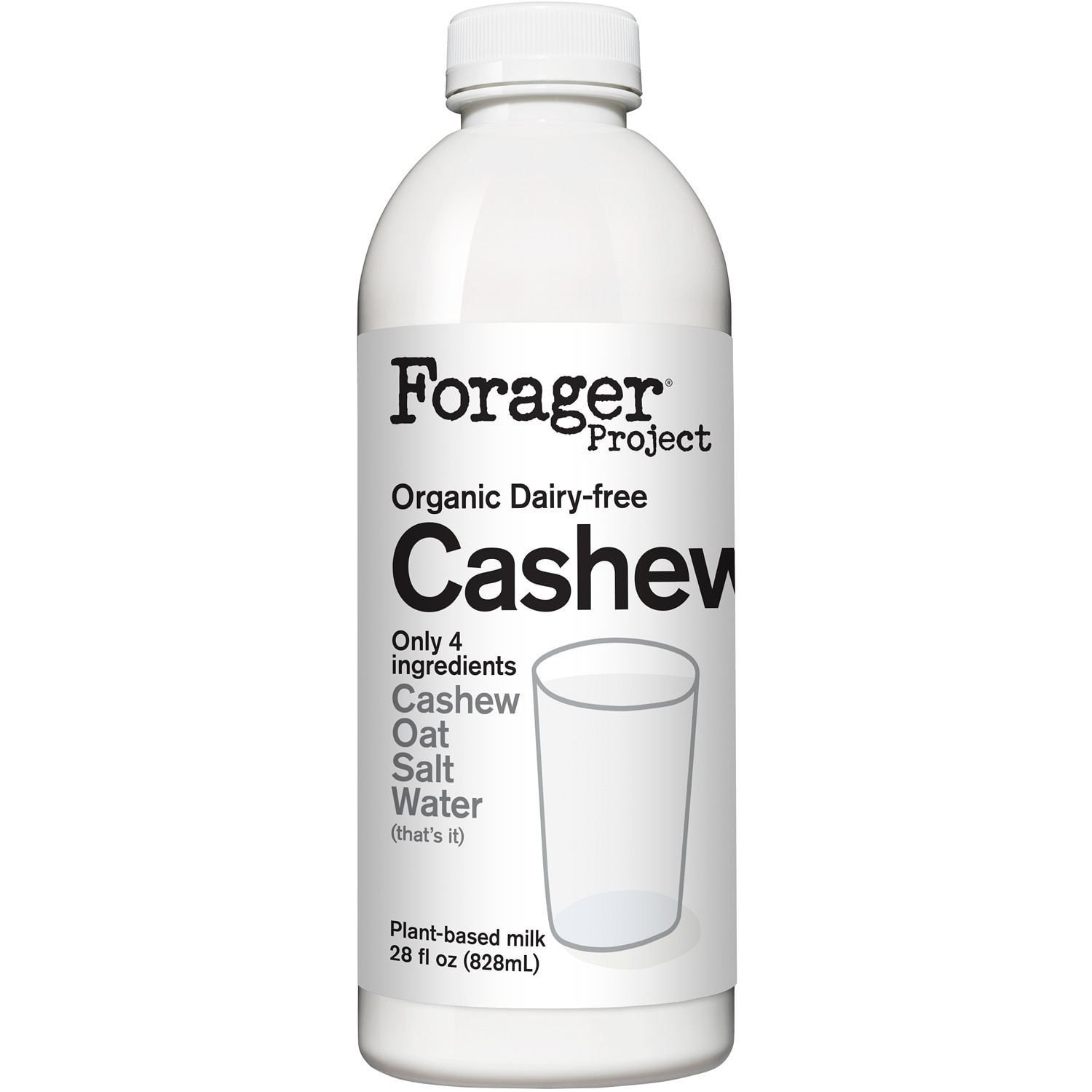 Forager Organic Dairy-Free Cashewmilk, Unsweetened, Plastic Bottle