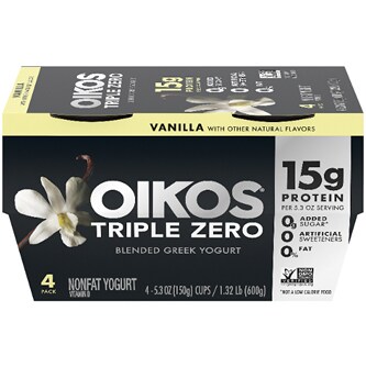 Oikos Triple Zero Greek Nonfat Yogurt, Vanilla