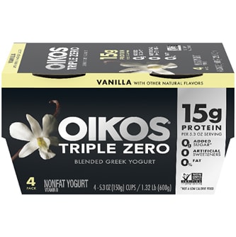 Oikos Triple Zero Greek Nonfat Yogurt, Vanilla
