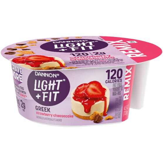 Dannon Light & Fit Nonfat Greek Yogurt Remix, Strawberry Cheesecake