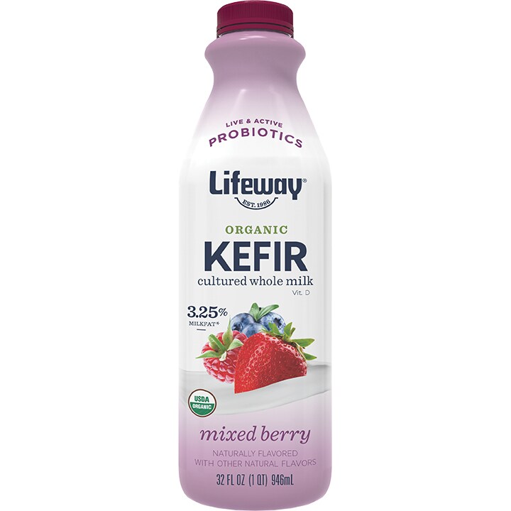 Lifeway Organic Whole Milk Kefir, Mixed Berry