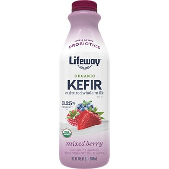 Lifeway Organic Whole Milk Kefir, Mixed Berry
