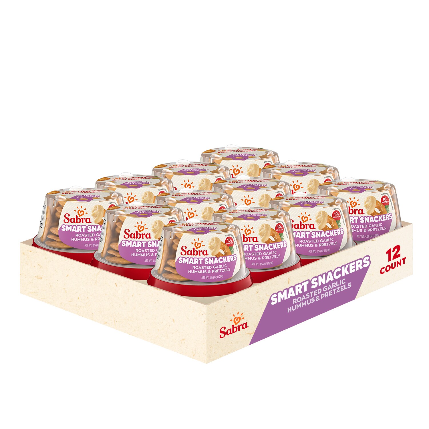 Order Sabra To Go Hummus, Roasted Garlic and Pretzel Chips, Case Fast