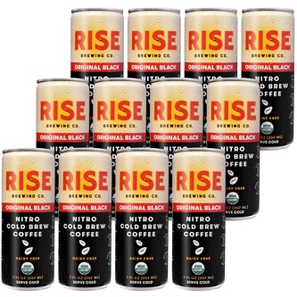 RISE Brewing Co. Nitro Cold Brew Coffee, Original Black, Cans